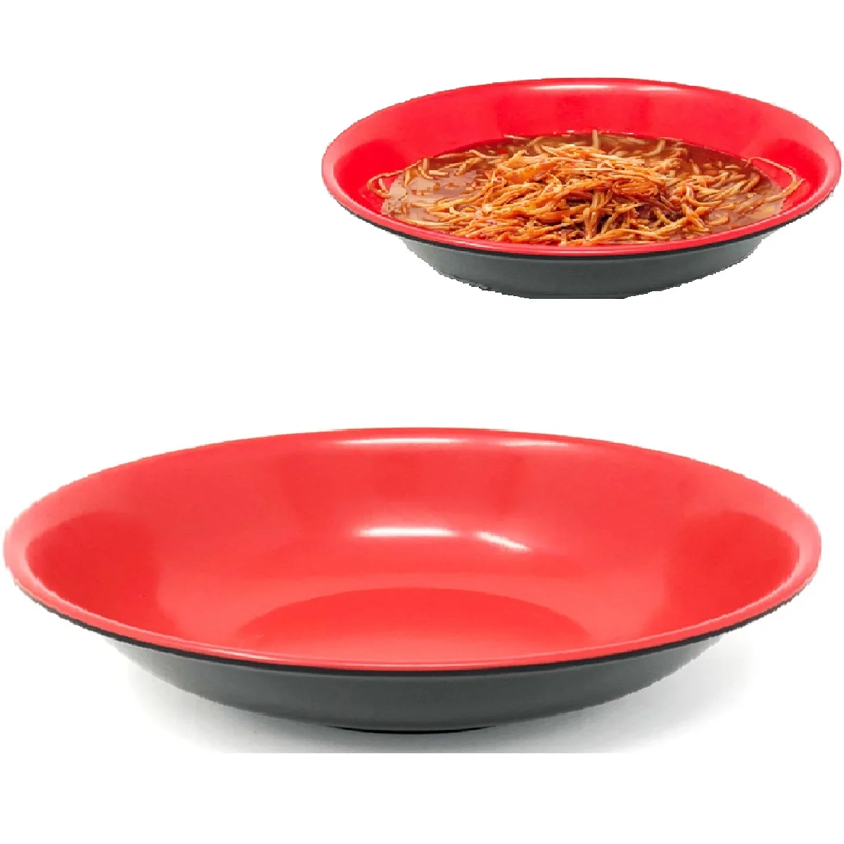 1200ml Melamine Eastern Bowl Red Black Pot