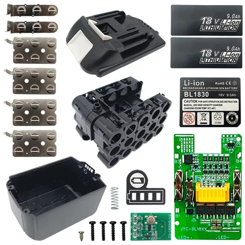 

A64Z BL1890B BMS PCB балансировочная плата защиты от зарядки корпус для литиевого аккумулятора для 18 В BL1860 9,0 Ач светодиодный индикатор