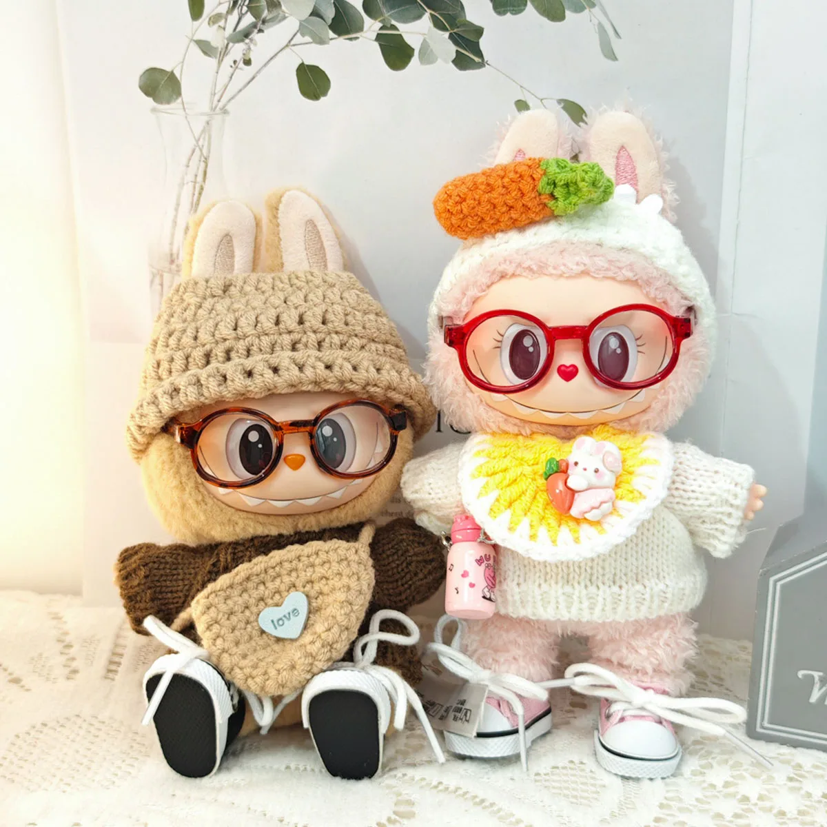 Cute Mini Plush Doll'S Knitted Clothes Dolls Clothes DIY Accessories Gifts For 17cm Labubu Dolls