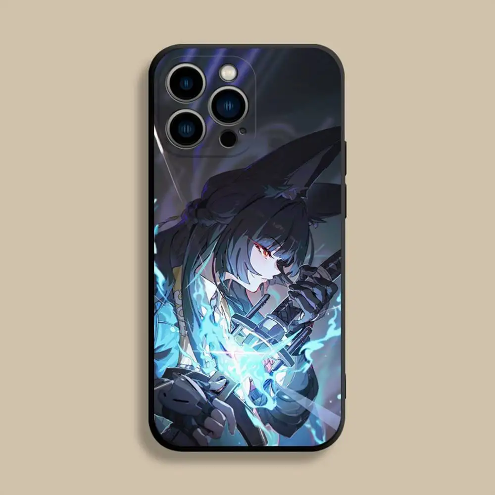 حافظة هاتف H-Hoshimi M-Miyabi ZZZ لهاتف iPhone 17,16,15,14,13,12,Pro,Max,Plus,E,SE4,Air,غطاء ناعم أسود صغير