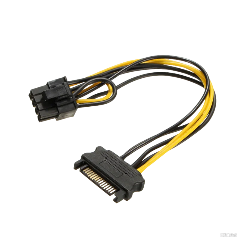SATA 15pin to 8 pin (6+2) 6 PCI-E PCIE Express Graphics Video Card Power Supply Converter Adapter Male to Male Port GPU Cables