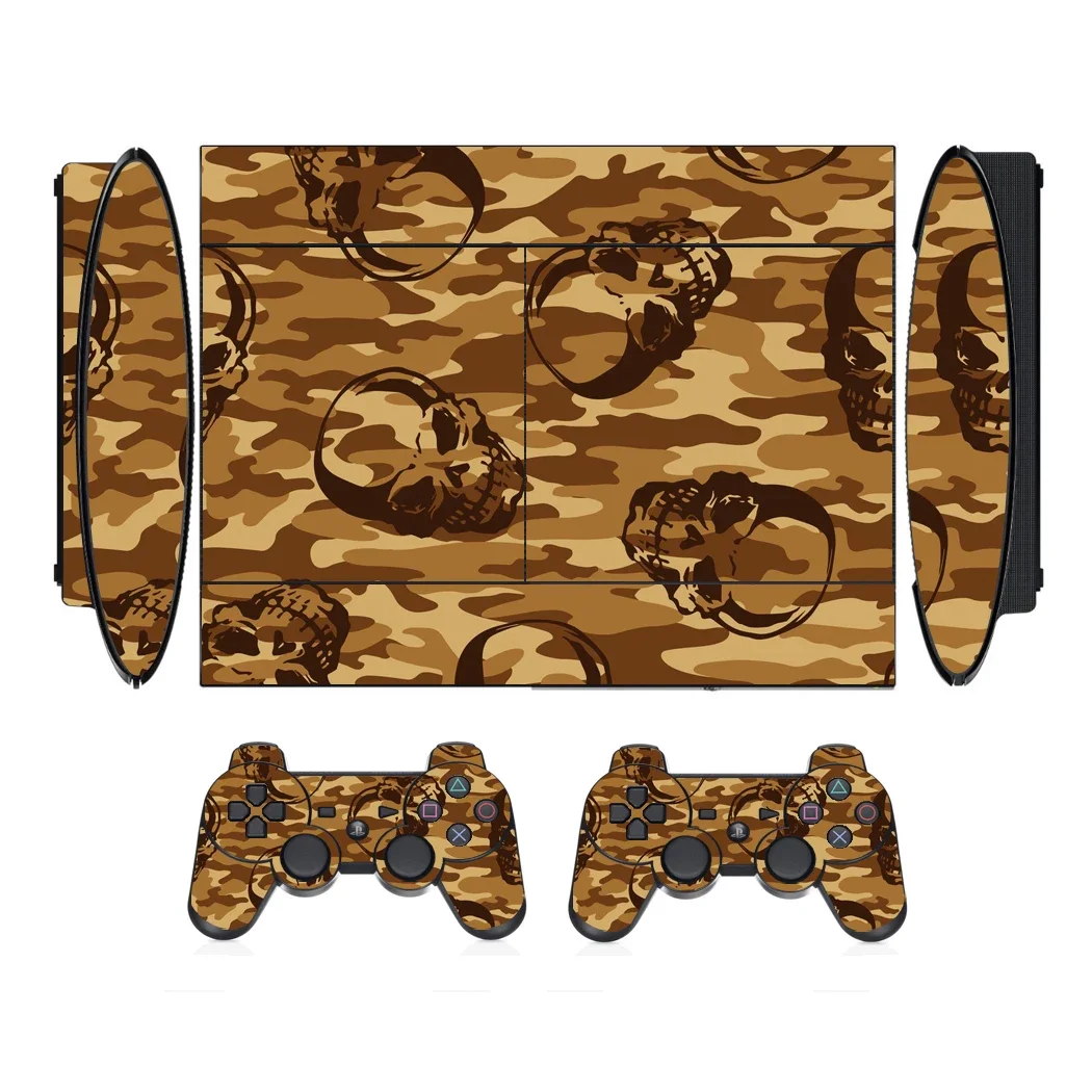 الجمجمة 2322 الفينيل الجلد ملصق حامي لسوني PS3 سوبر سليم و 2 ملصقات جلود تحكم