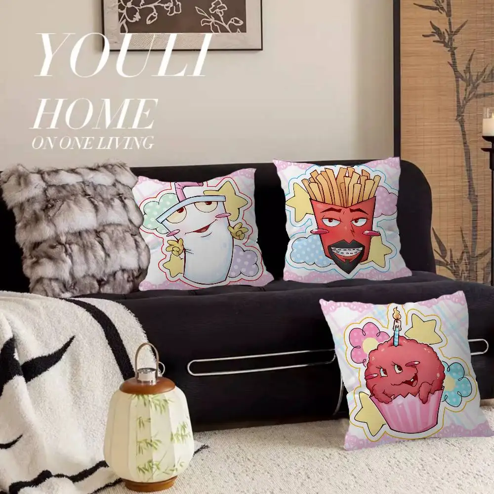 Cartoon A- Aqua Teen Hunger Force Personalized Pillow Dust Cover Bedroom Kids Party Decoration Pillowcase Birthday Gift