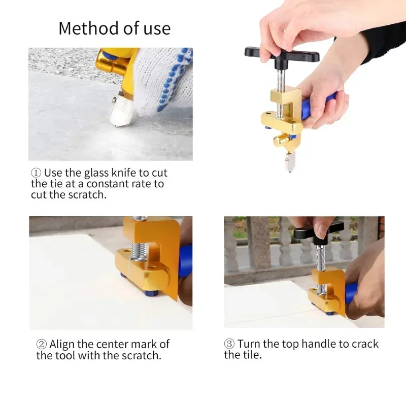 2 in 1 Glass Ceramic Tile Cutter with Knife Wheel Diamond Roller Cutter Cutting Machine Opener Breaker Tools Accessories