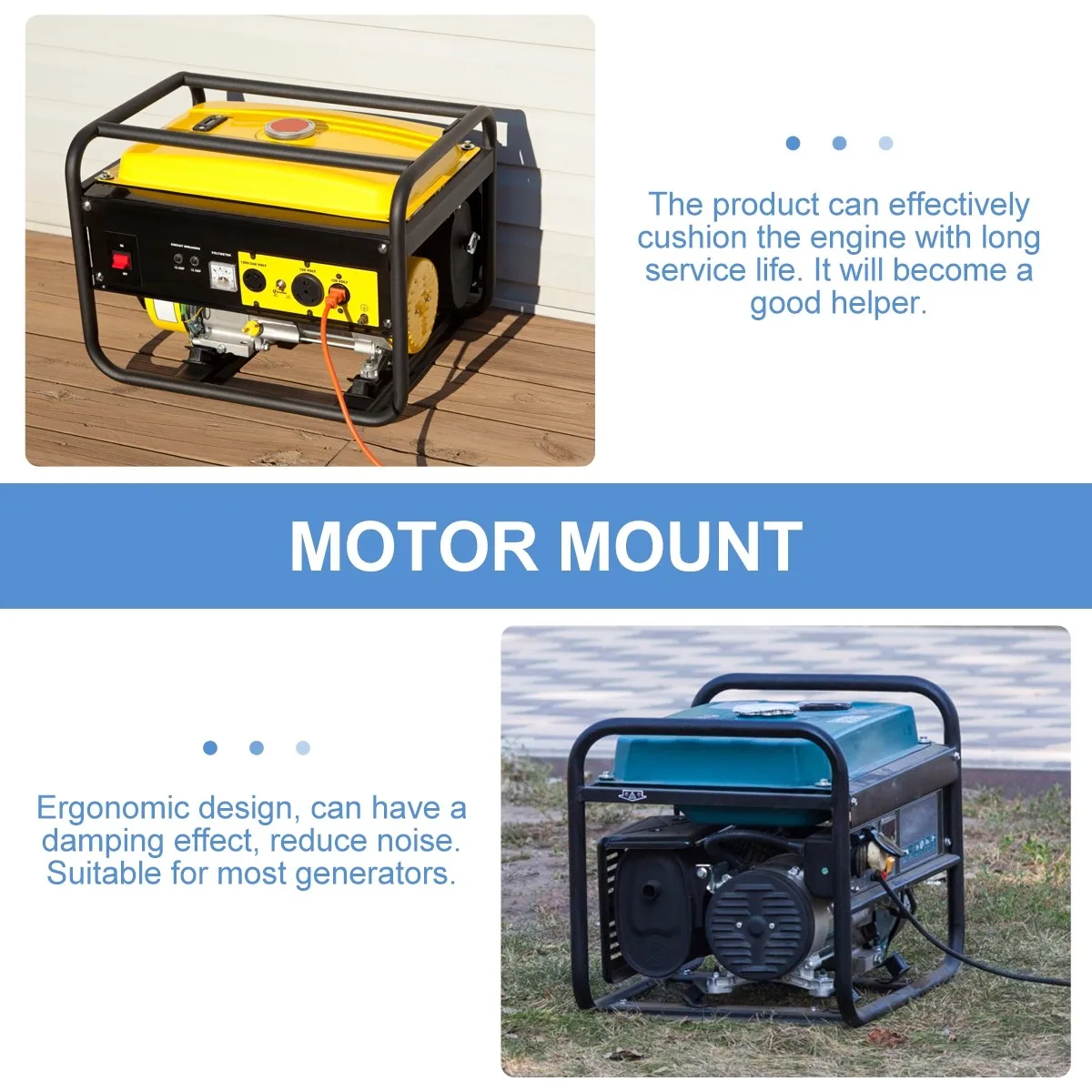 

Комплект из 4 антивибрационных опор для двигателя генератора, резиновые крепления, замена, поддержка двигателя, шумопоглощение, усиленные, для тяжелых условий эксплуатации