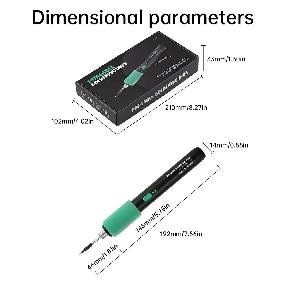 Cordless Mini Small Soldering Iron Set Dual-Use Function 3 Temperature Settings USB Soldering Iron Temperature Adjustment