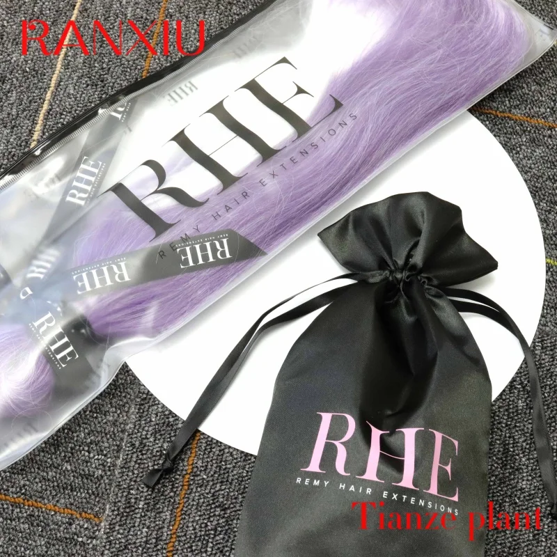 Custom Custom Luxury Long Size PVC Frosted Transparent Plastic Package Bag For Wig Hair Extension Zip Lock Bag With Logo