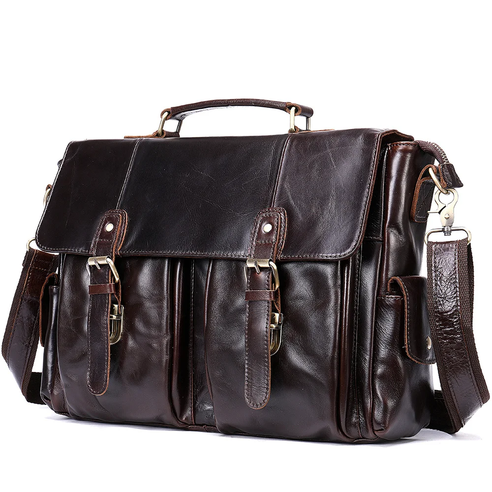 Men's Genuine Leather Messenger Bag Vintage Handbag Casual Horizontal Men's Shoulder Bags Crossbody Bag For Men 8942