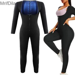 MrifDila Long Sleeve Bodysuit Legging Bodysuits Shapewear Hot Thermal Fat Bat Sweating Body Shaper Gym Corsets Weight Loss