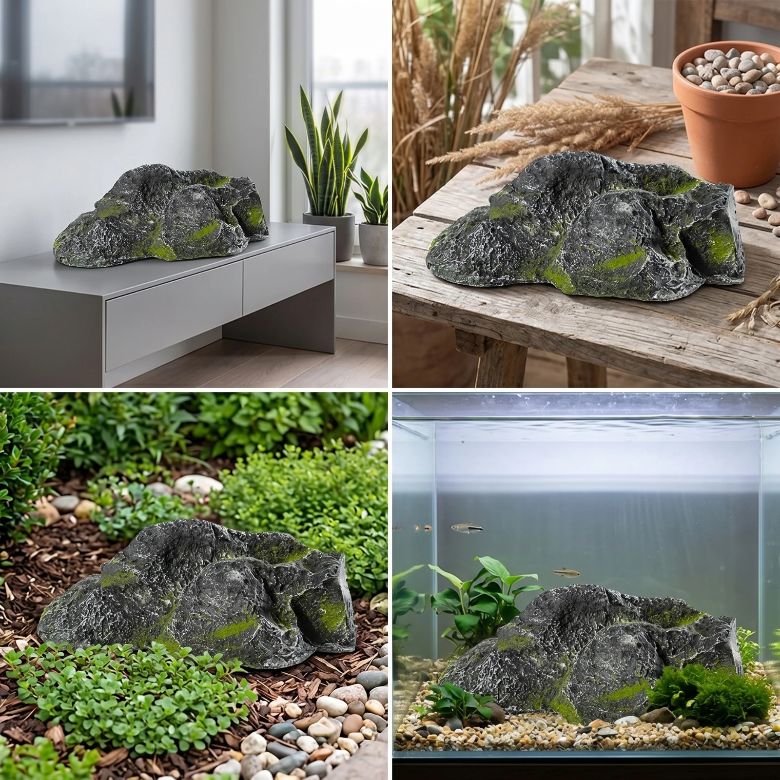 Simulated Landscape Stone Lightweight Fiberglass Rock Hollow Rock Decorative Stone with Hollow Interior Hand-Painted