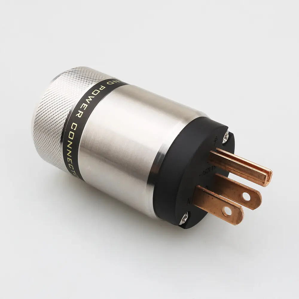 MP160 HIFI phosphor copper IEC Connector US Power Plug Stainless Steel Housing Audiophile For Audio cable DIY