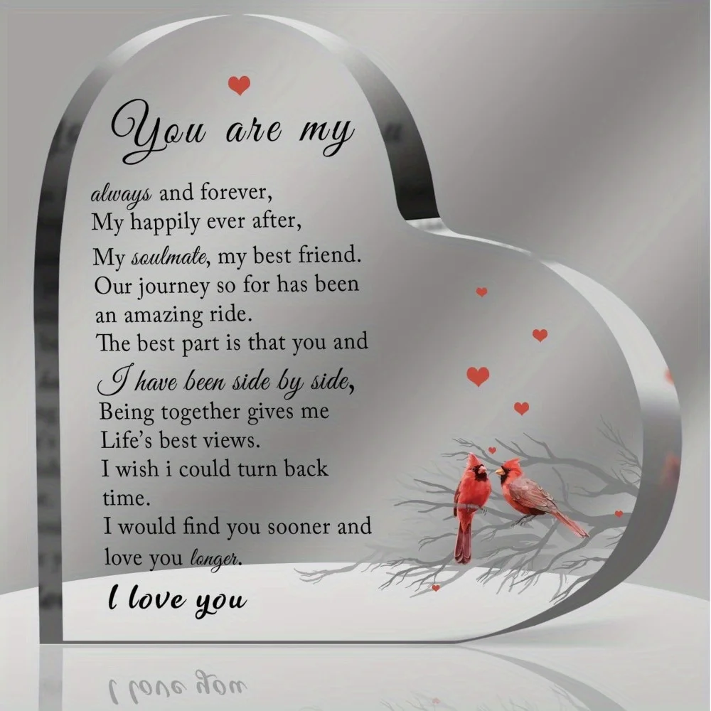 Anniversary Wedding Gift Valentine's Day Gift for Husband, Wife, Husband, Girlfriend, Boyfriend Desk Decoration Carving Heart sh