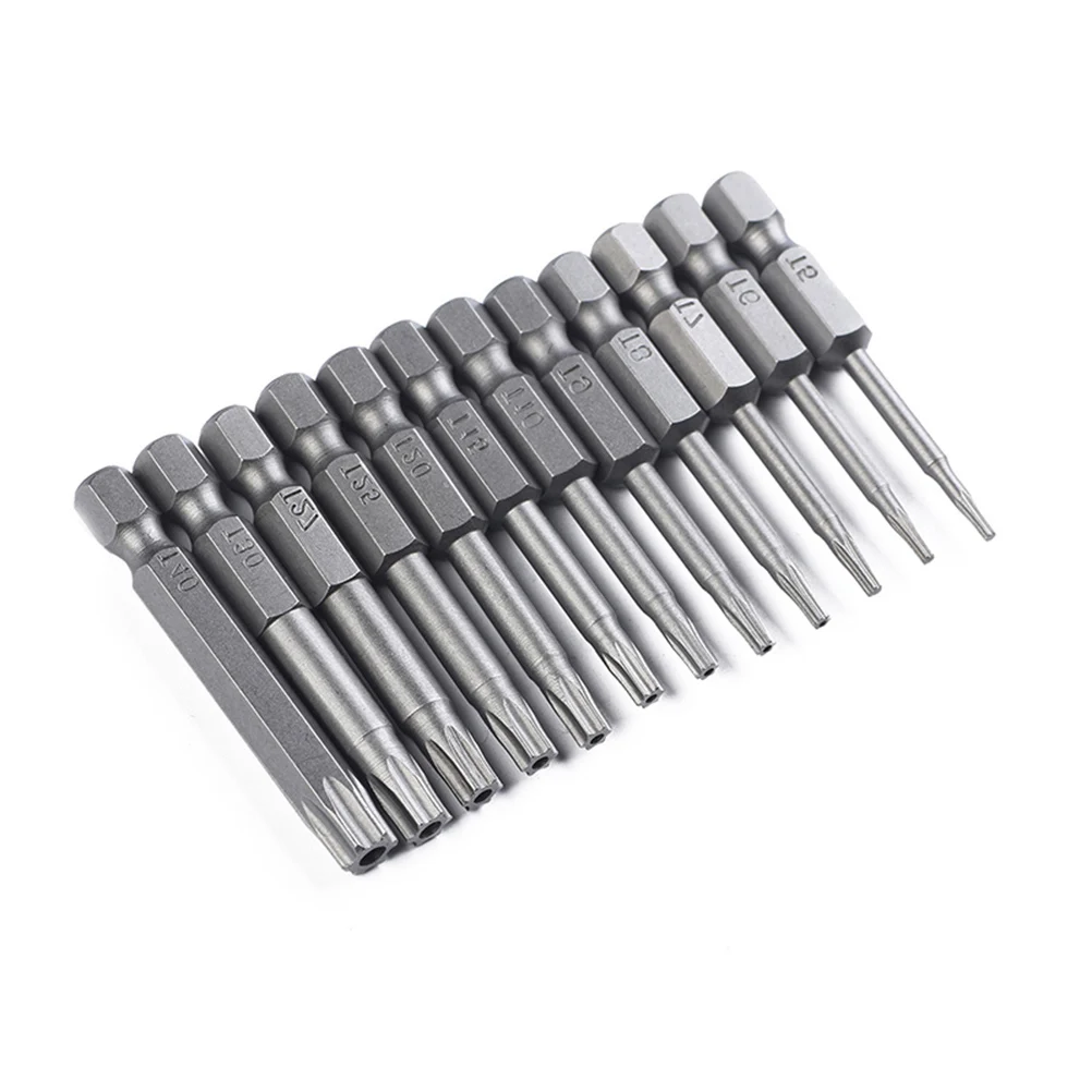 

12Pcs Steel Bit Set Magnetic T5-T40 High Precision Screwdriver Bits for Electric Manual Tools Bit Set