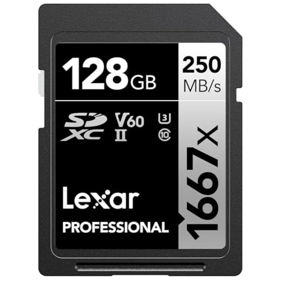 

Профессиональная карта памяти SDXC 1667x UHS-II C10 U3 V60 Full HD 4K с высокой скоростью чтения для профессиональных фотографов и видеографов