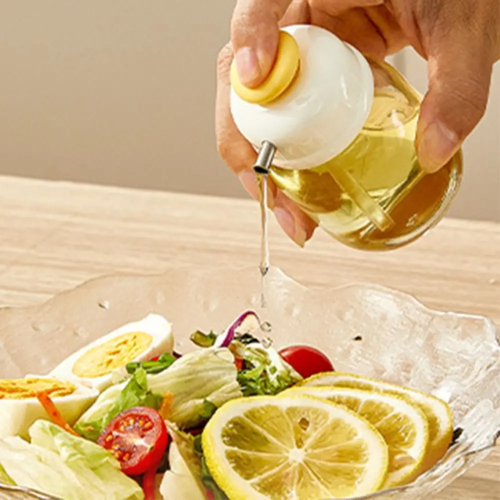 

Controllable Oil Output Press Type Glass Oil Bottle Refillable 100ml Oil Control Bottle Mini Seasoning Bottle Restaurant