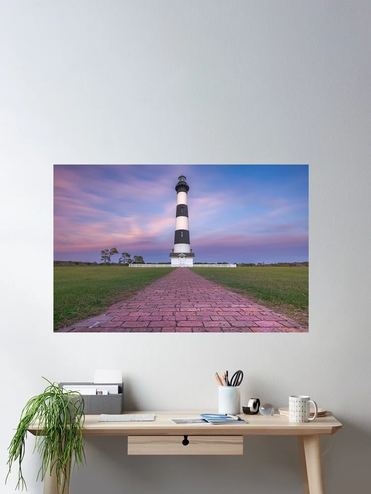 Bodie Island Sunset Photo, Art Print Canvas Poster, Living Room Decor, Home Wall Picture