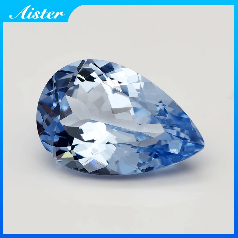 NUEVO diamante de piedras preciosas sueltas de espinela aguamarina con forma de pera para la fabricación de joyas