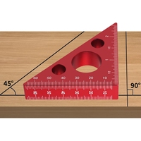 Metric Triangle 45/90 Degree Scale Precision Angle Ruler Aluminum Alloy Thickened Height Ruler Multifunction Woodworking Tool