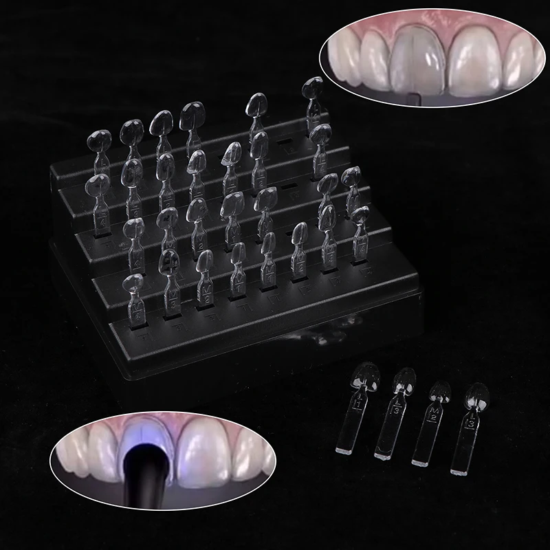 32pcs/set Dental Veneer Mould Kit Dental Direct Composite Venner System Composite Resin Mold Light  AnteriorTeeth Mould