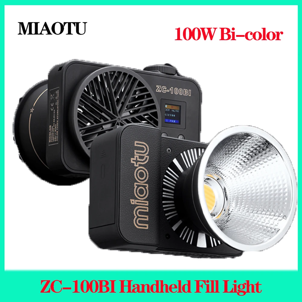 MIAOTU ZC-100BI Handheld 100W Bi-color LED Light Professional Portable Photography Pocket Light for Outdoor Video Shooting