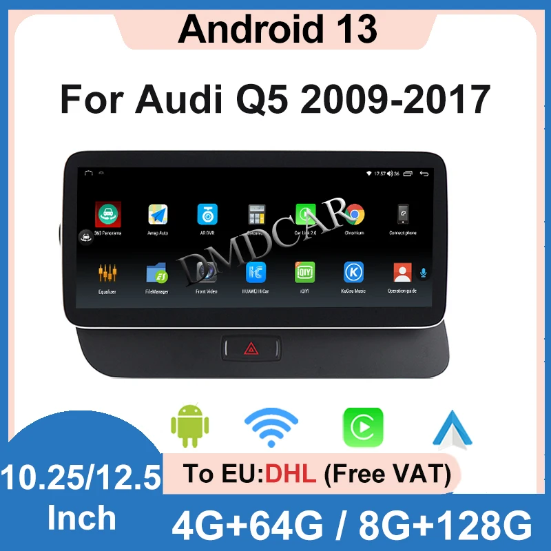 

Заводская цена 8G 128G Android13 12,5 "Экран GPS-навигации для AUDI Q5 09-16 MTK7862 Видеоплеер Радио Стерео Carplay WIFI 4G