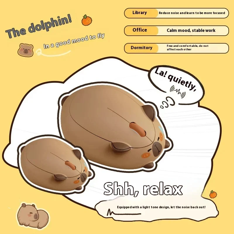 เมาส์ capybara ไร้สายน้ำหนักเบา2.4กรัมออปติคอลแมวน่ารักเมาส์เดสก์ท็อปแล็ปท็อปอุปกรณ์คอมพิวเตอร์เมาส์เล่นเกมส์