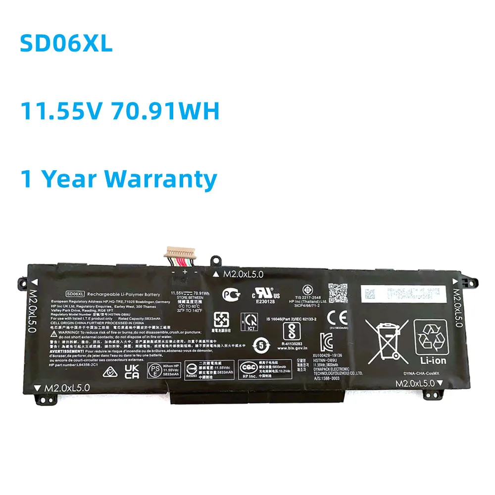 

SD06XL 70.91Wh Laptop Battery For HP Omen 15-EK 15-EN 15-ek0xxx 15-ek0013dx 15-ek1013dx 15-EK0019NR EK0008CA EK1017TX TPN-Q23