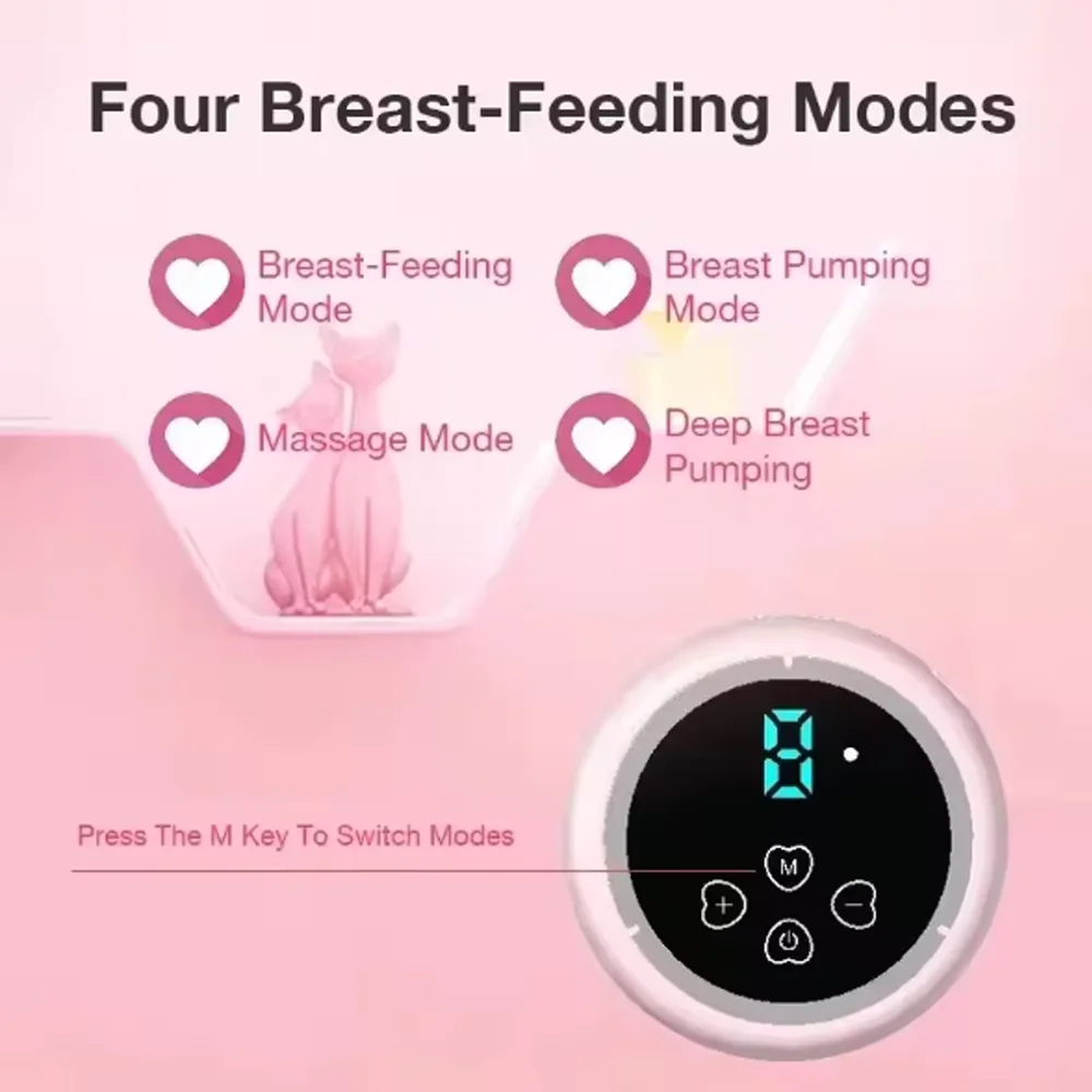 مضخة الثدي الكهربائية المحمولة مضخة الثدي شاشة LED الحليب مجتذب للأمومة الرضاعة الطبيعية التلقائي الحالب الراحة جامع