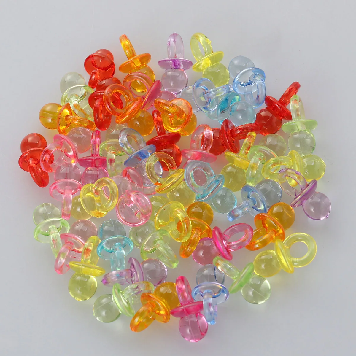 

50Pcs Acrylic Baby Pacifiers for Shower Decor Table Scatter Party Favors Bracelets Games Baby Pacifiers Table Scatter