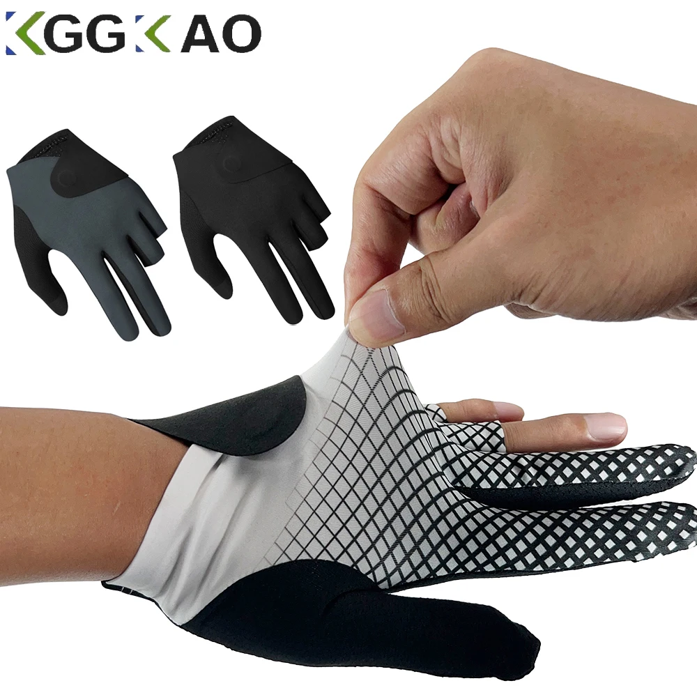 

1PCS Professional Billiards Glove for Left Hand, 3-Finger Design, Adjustable Elastic Band, Durable Double-Stitched