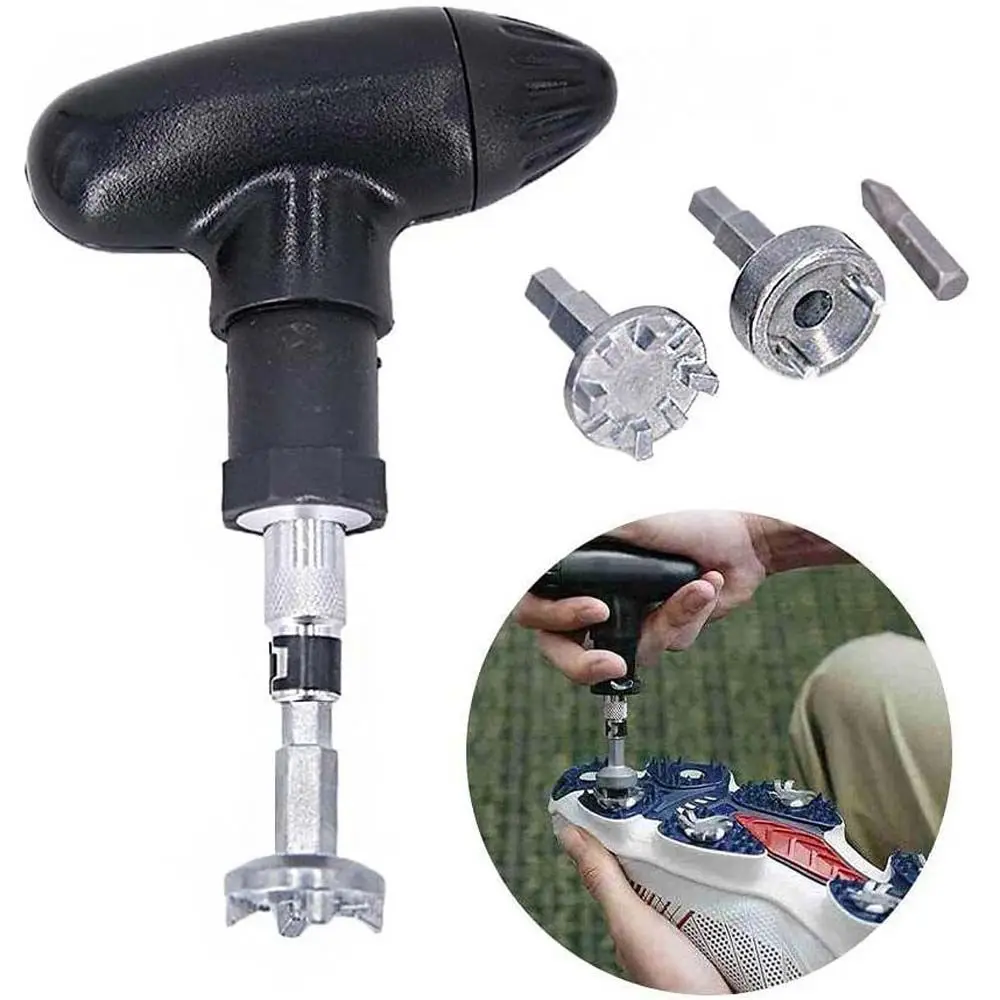 Accesorios para zapatos de Golf, Kits extractores de clavos de trinquete de acero, herramienta de llave de punta de Golf, herramienta de mango, herramienta de repuesto de picos