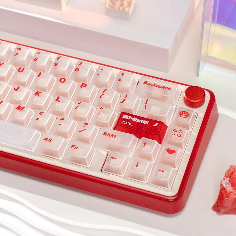 

Frosted White Translucent Keycaps Shine-Through for Mechanical Keyboard Cherry Profile 61/68/75/87/98/108