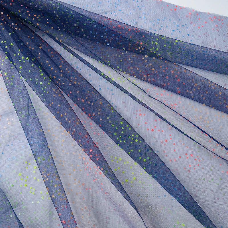 

Звездная сетчатая ткань, цыганское платье принцессы, аксессуары для волос, украшение для фона, кукольная одежда, ткань ручной работы «сделай сам», оптовая продажа