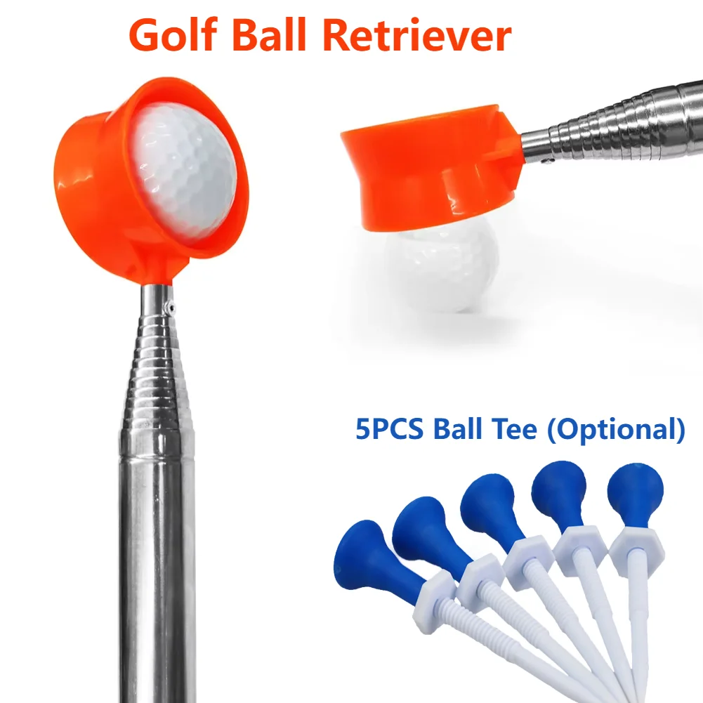 Alat pengambil bola Golf, alat pengambil bola Golf Stainless Steel teleskopik luar ruangan 9ft/12FT