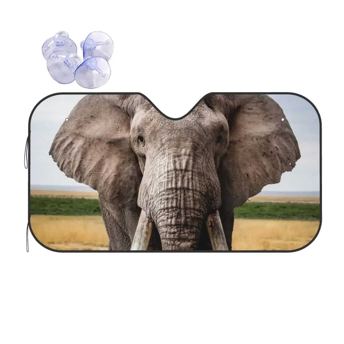 Wildlife Elephant Windshield Sunshade Animals Funny Car Front Windshield 70x130cm Car Sunshade Blinds Sun Shade Protect