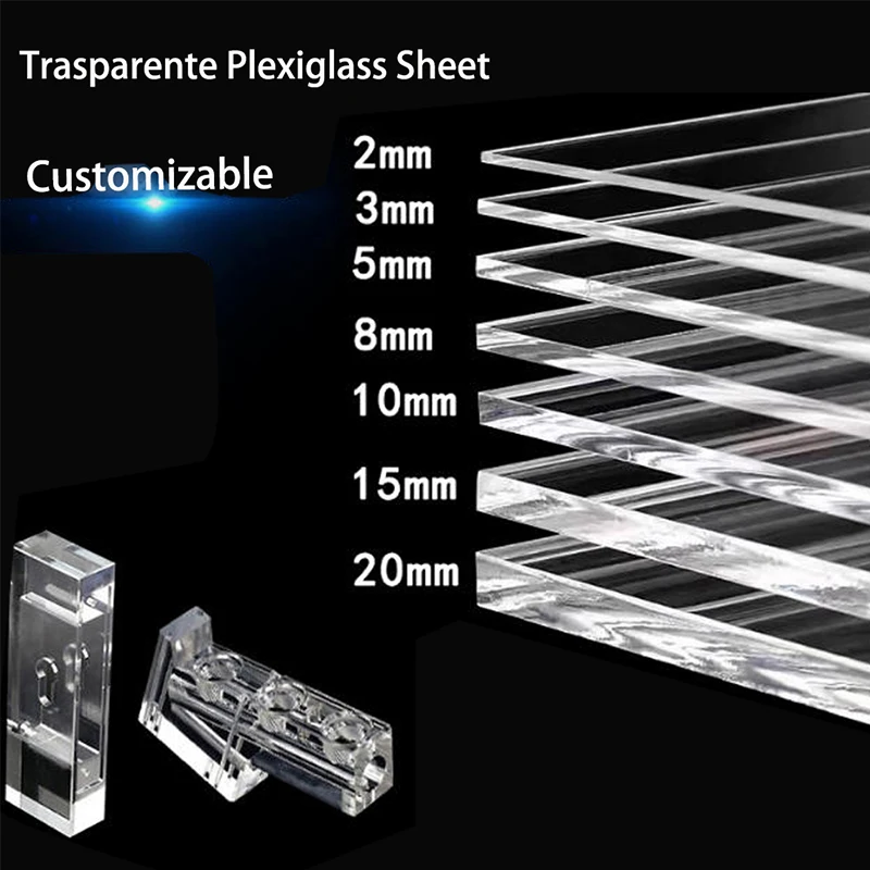 Transparent Acrylic Sheet High Clear PMMA Plexiglass Board Custom Cut Size For DIY Display Home Wedding Decor