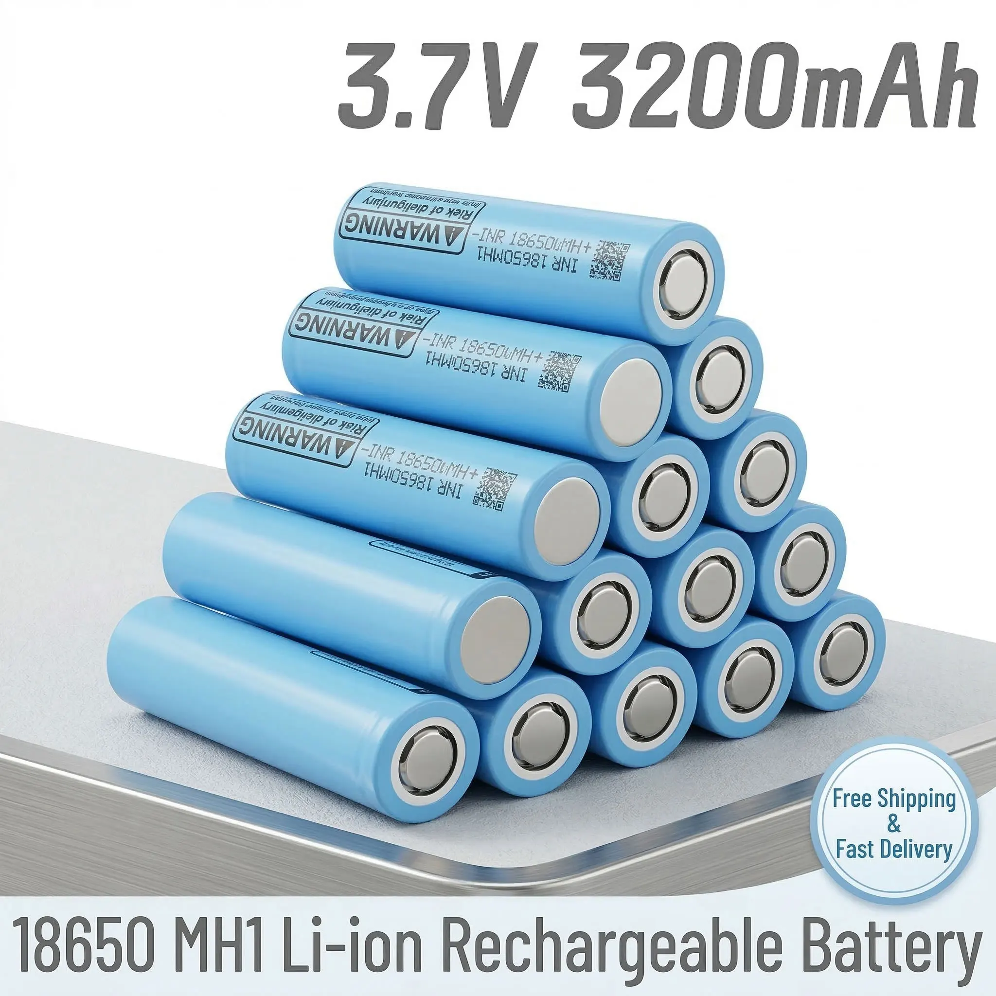 

High Capacity 18650 3.7V 3200mAh Rechargeable Battery INR18650-MH1 10A Discharge Li-ion Battery With Charger