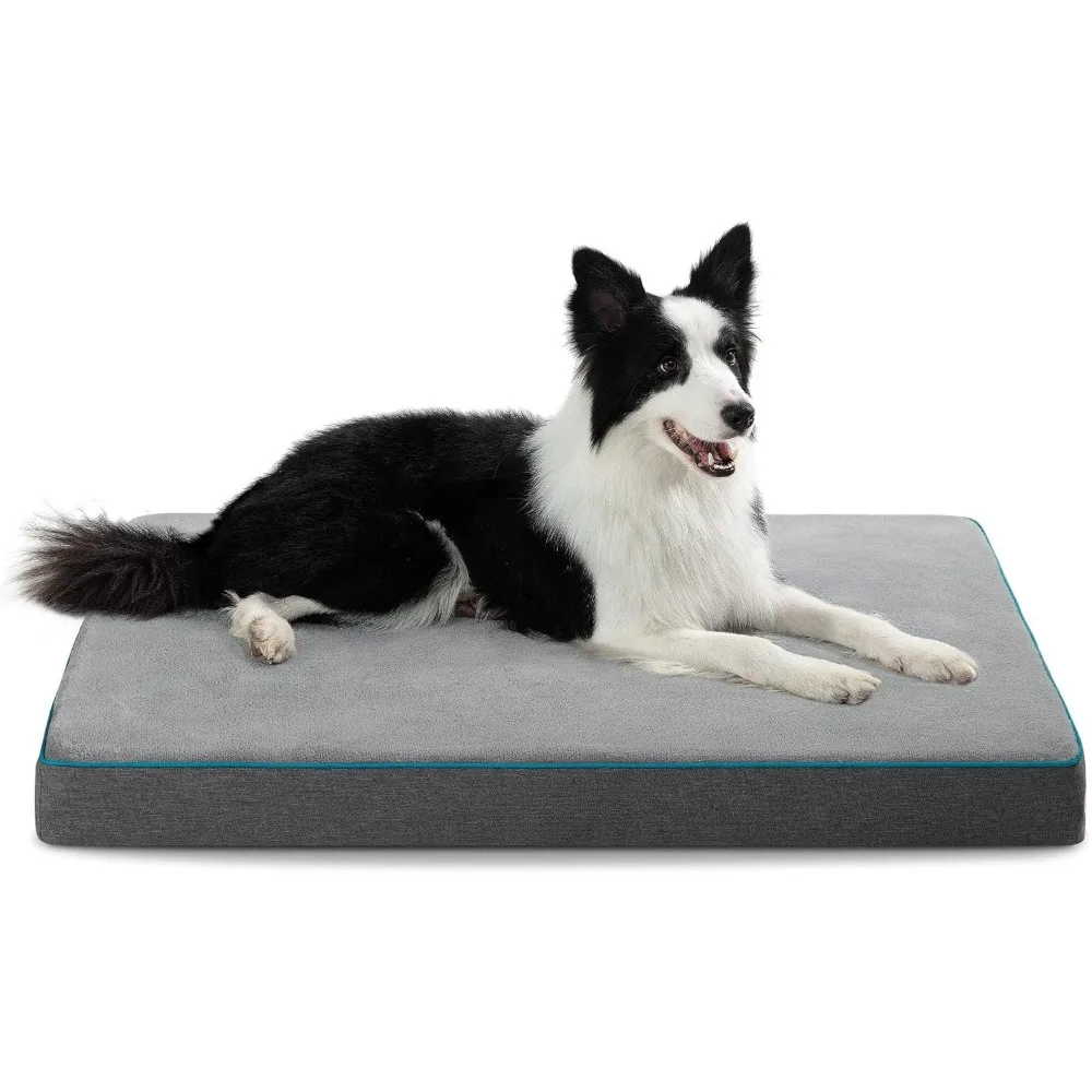 Dog Bed with Removable Washable Cover and Nonskid Bottom for Crate, Orthopedic Waterproof, Extra Large Memory Foam Dog Bed