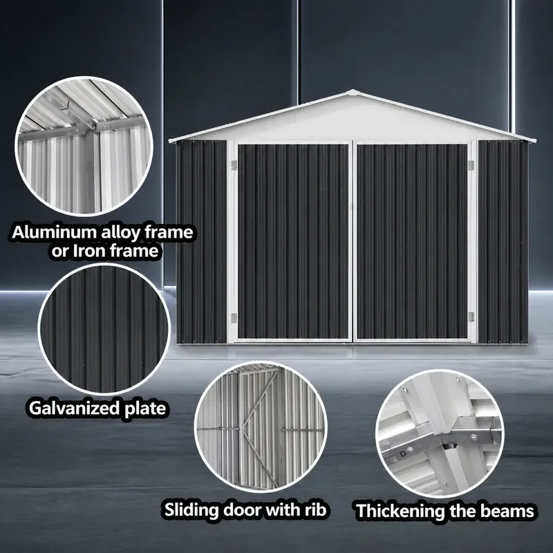 Iron Outdoor Carport All-inclusive Garage Sunscreen Rain Protection Mobile Tool Room Storage Shed