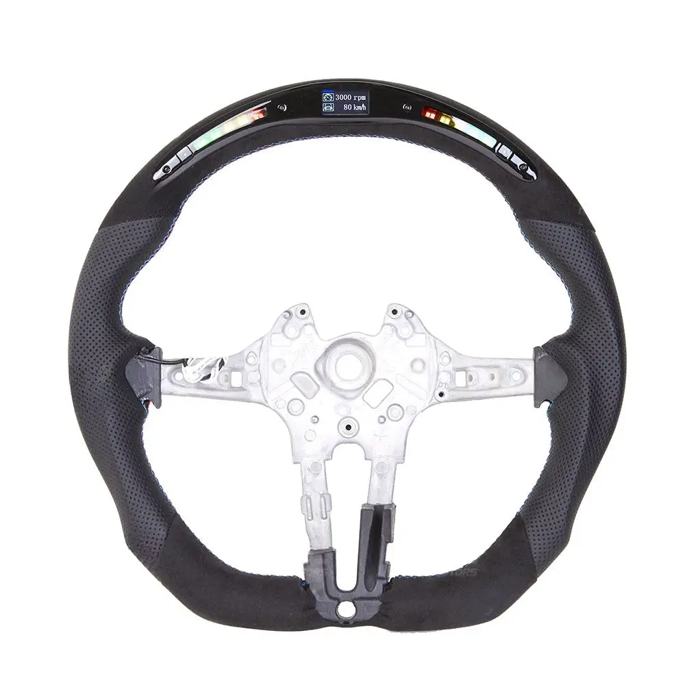 

For X4X5X6M2M3M4 F30 F10Led Modified Thong Leather Carbon Fiber Steering Wheel