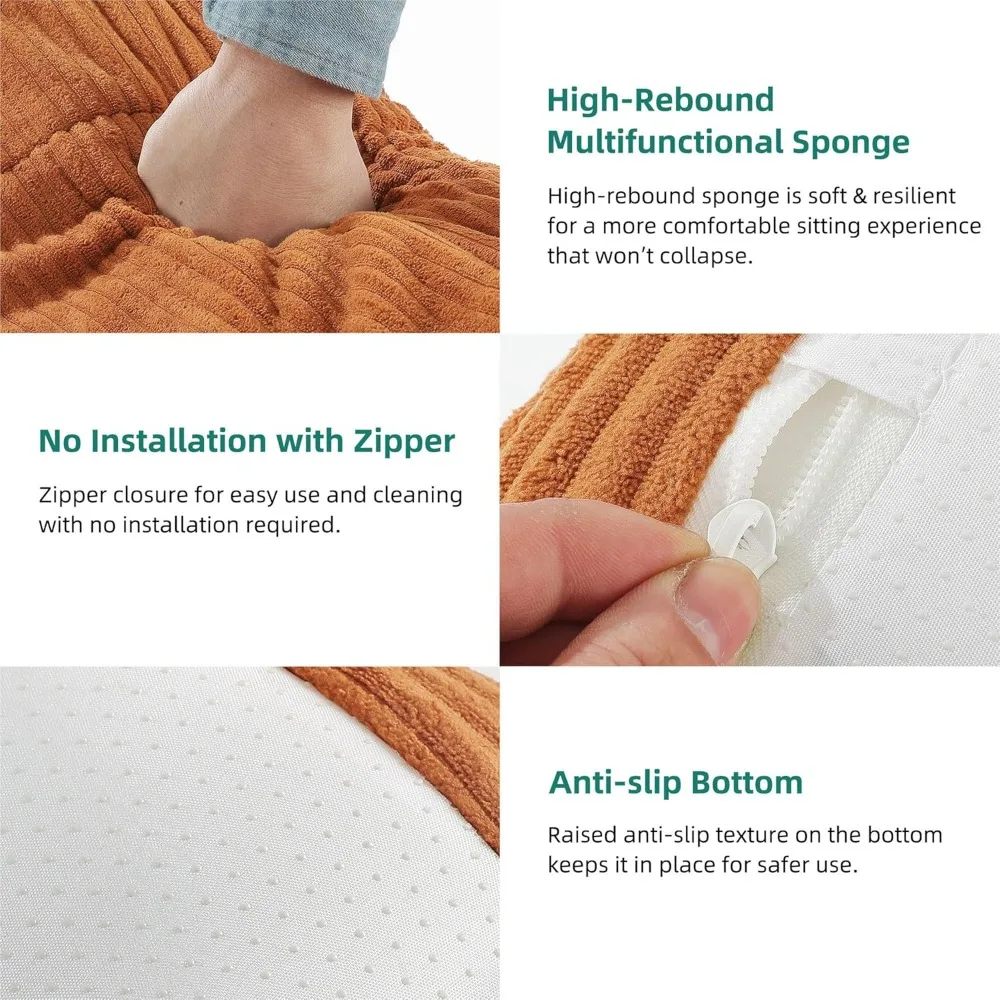 أريكة أرضية منجدة من إسفنج الذاكرة، كرسي كبير من سروال قصير ناعم مع غطاء قابل للغسل للمعيشة #4