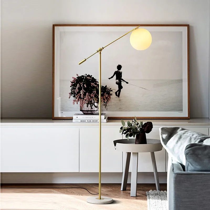 Nordic minimalist medieval floor lamp living room study bedroom design sense simple decoration Bauhaus rocker floor lamp