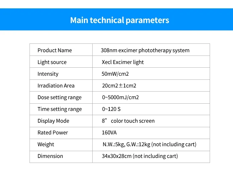 Lampade Uvb ultimo Kernel Kn-5000c Eximer Laser 308nm lampada vitiligine 308nm luce Uvb per psoriasi vitiligine Cure