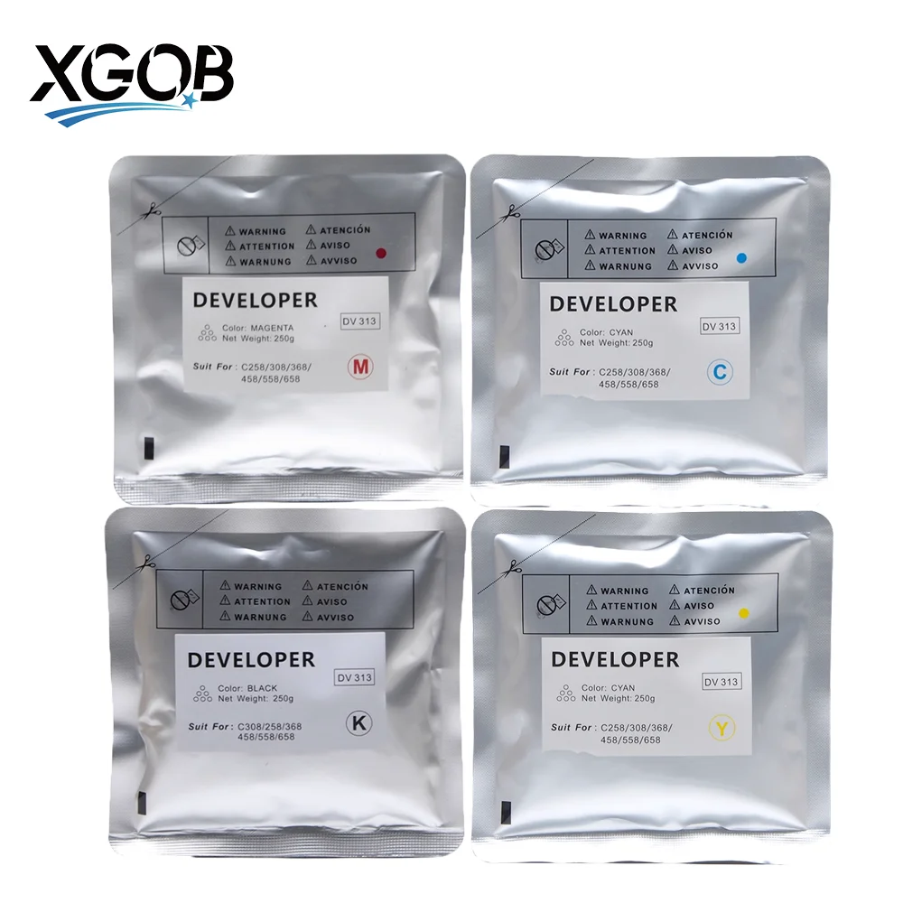 1Bag/250g DV313 Developer Powder For Konica Minolta Bizhub C258 C308 C368 C458 C558 C658 High Compatible iron Carrier