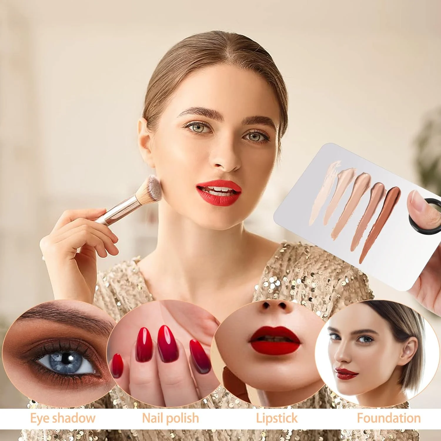 Enhance your flawless makeup application with this luxurious and professional grade mixing palette set. Perfect for expert makeu