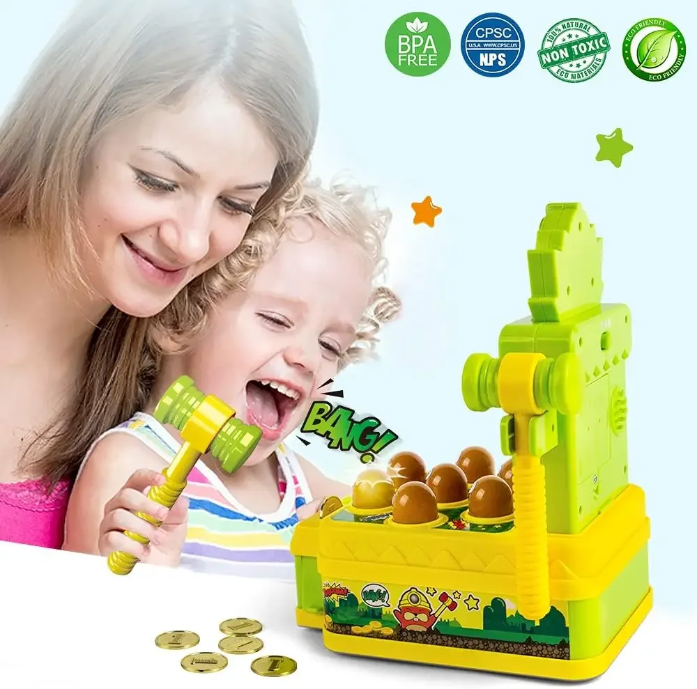 Brinquedo gigante Whack-A-Mole Batalha de 2 jogadores - Brinquedo interativo educacional divertido para pais e filhos para crianças, baterias não incluídas