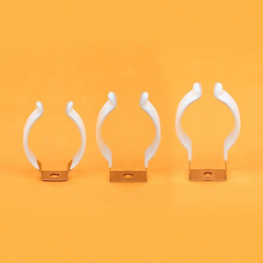 5Pcs Fixing Clips Spring Terry Clip With Rubber Protection Clamp Holders Lamp Tube Clip T3/T4/T5/T6/T7/T8/T9/T10 Base Tool