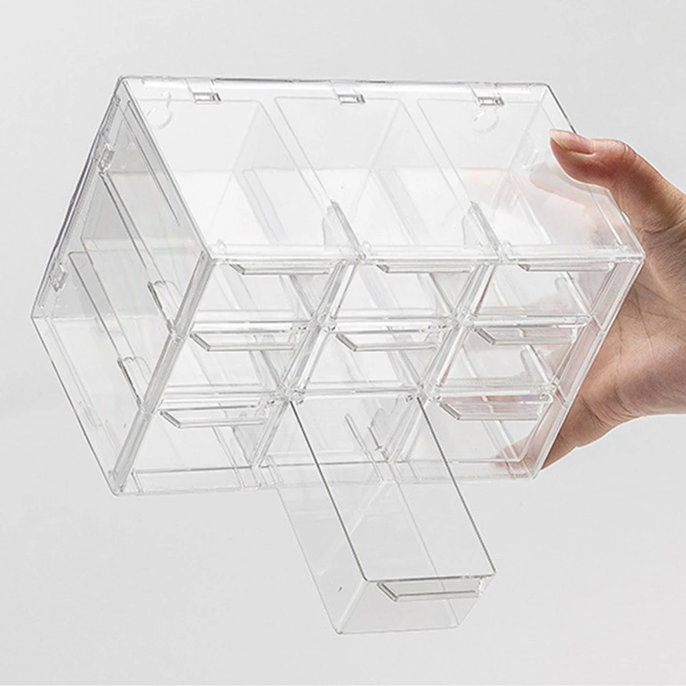 Jewelry Box 6/9/12 Grids Dustproof Multi-purpose Practical Transparent Storage Accessories Cosmetic Storage Container New