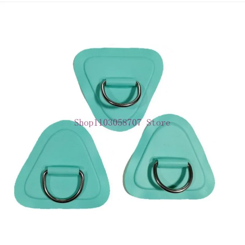 3pcs 9mm Inflatable Boat Kayak D-Ring Pad Patch PVC Marine D-Ring Pad Stainless Steel Fixed Buckle