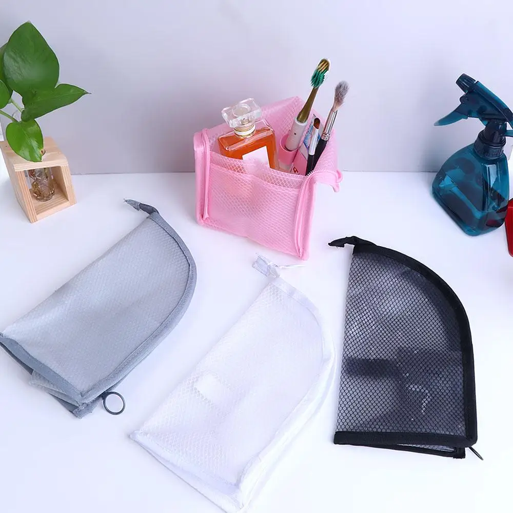 Folding 1 Pc Toothbrush Travel Storage Bag Toothpaste Makeup Bag Mesh Cosmetic Bag Washing Organizer Makeup Brush Bag